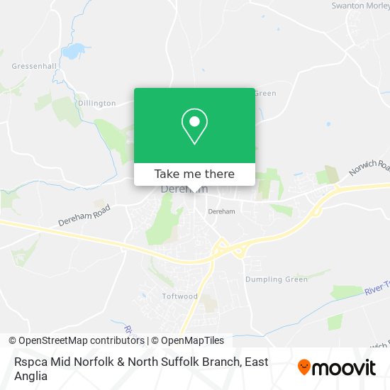 Rspca Mid Norfolk & North Suffolk Branch map