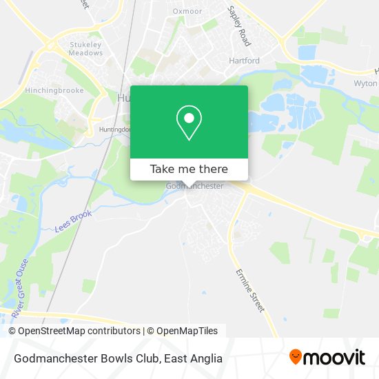 Godmanchester Bowls Club map