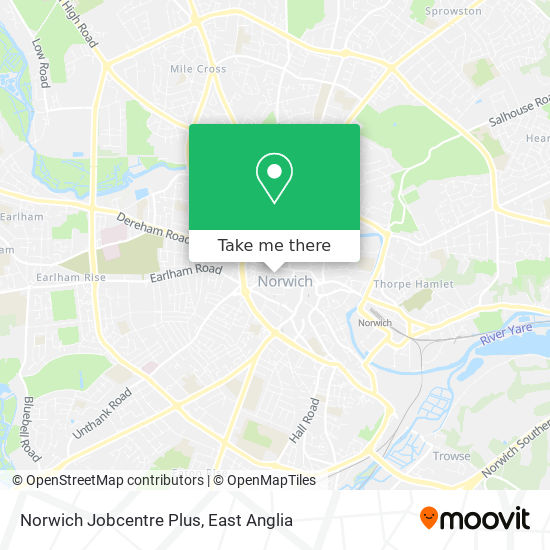 Norwich Jobcentre Plus map