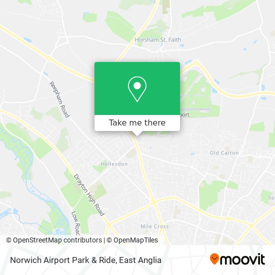 Norwich Airport Park & Ride map