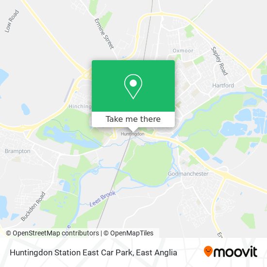 Huntingdon Station East Car Park map