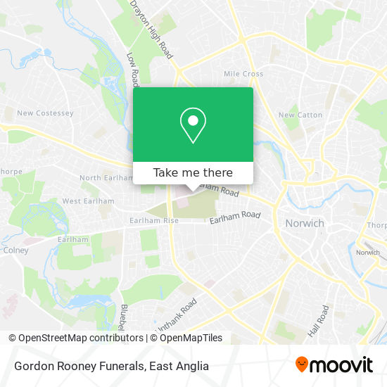 Gordon Rooney Funerals map