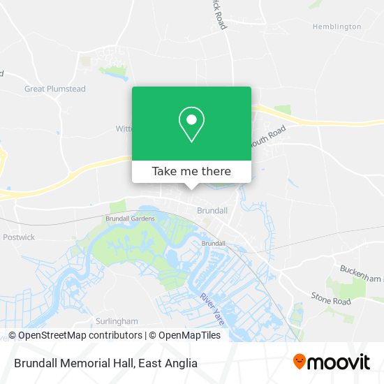 Brundall Memorial Hall map