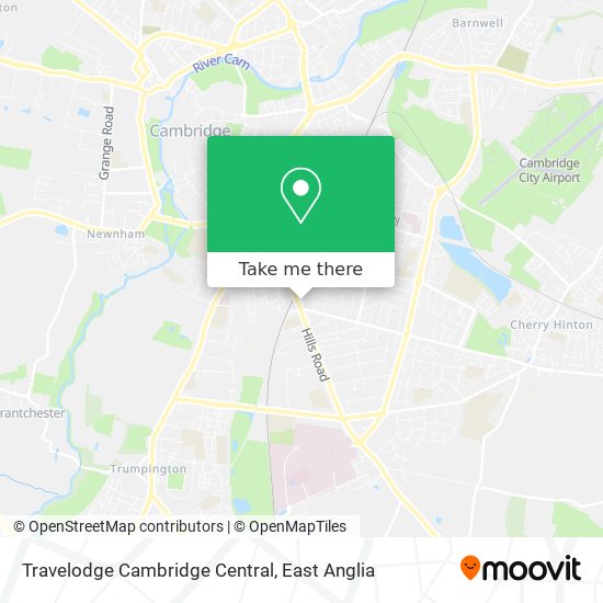 Travelodge Cambridge Central map