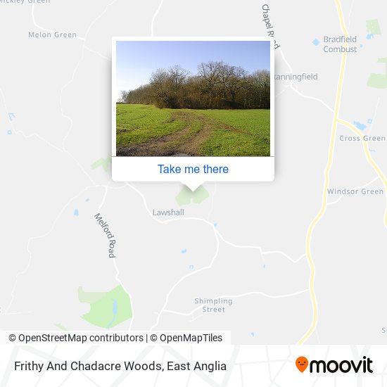 Frithy And Chadacre Woods map