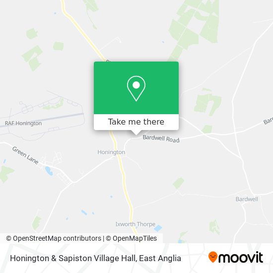 Honington & Sapiston Village Hall map