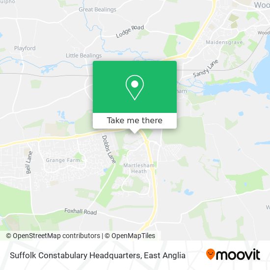 Suffolk Constabulary Headquarters map