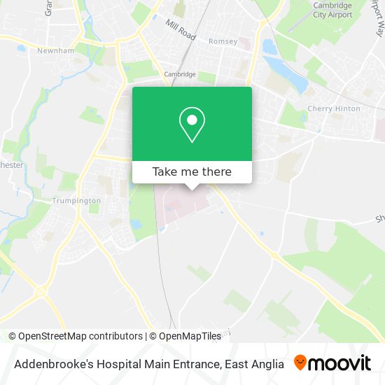 Addenbrooke's Hospital Main Entrance map