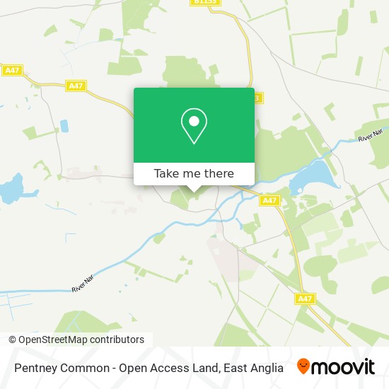 Pentney Common - Open Access Land map