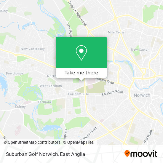 Suburban Golf Norwich map