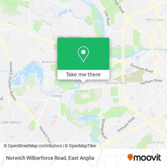 Norwich Wilberforce Road map