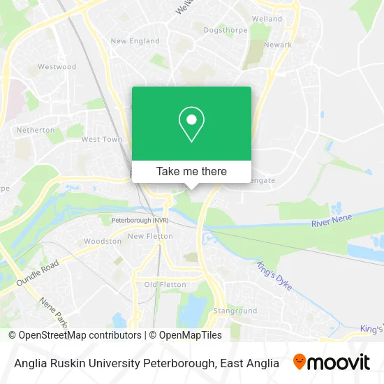 Anglia Ruskin University Peterborough map