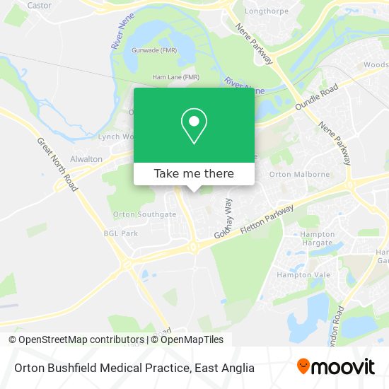 Orton Bushfield Medical Practice map