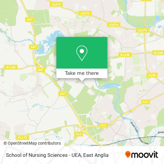 School of Nursing Sciences - UEA map