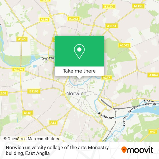 Norwich university collage of the arts Monastry building map