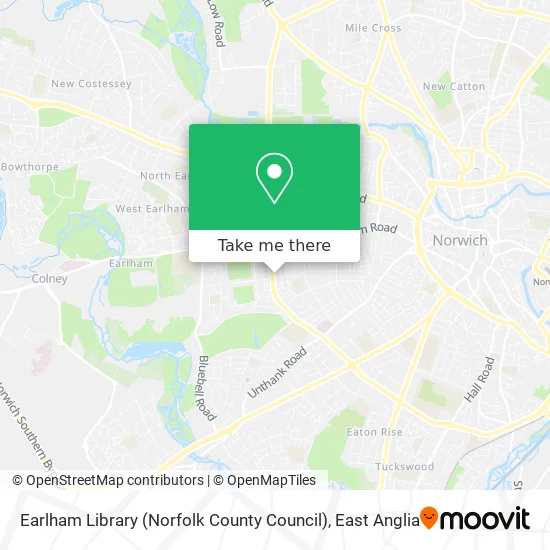 Norfolk County Council Maps How To Get To Earlham Library (Norfolk County Council) In Norwich By Bus Or  Train?