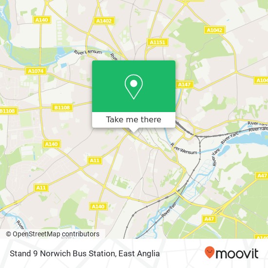 Stand 9 Norwich Bus Station map