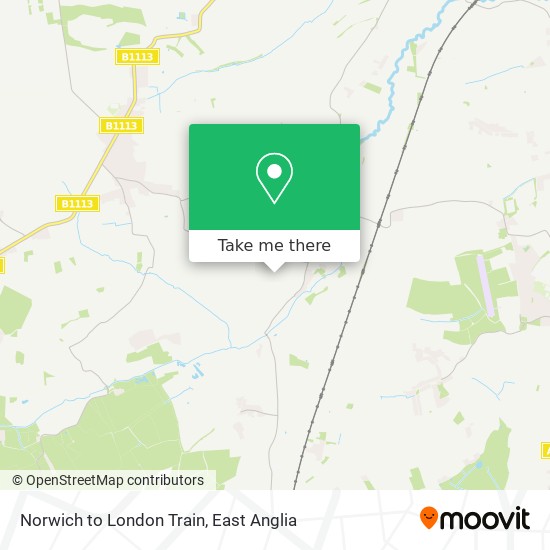Norwich to London Train map