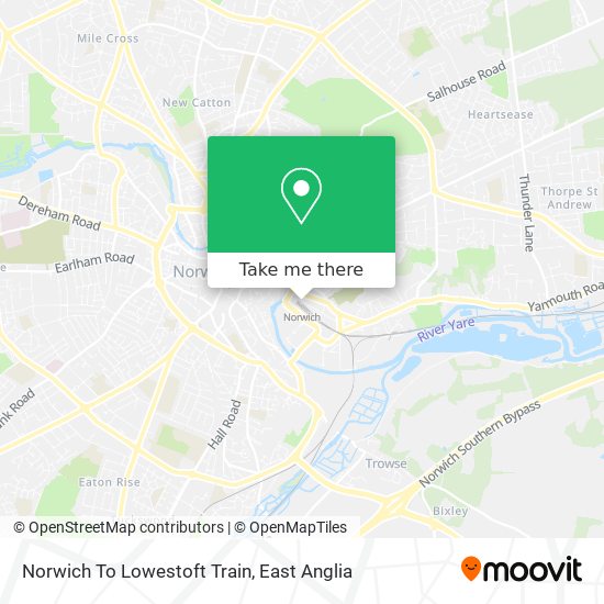 Norwich To Lowestoft Train map