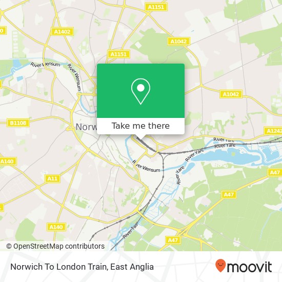 Norwich To London Train map