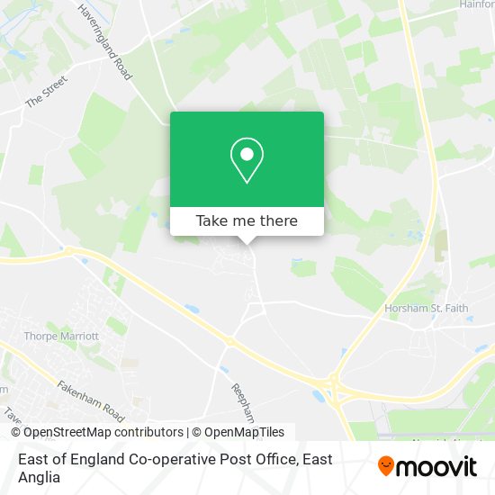 East of England Co-operative Post Office map
