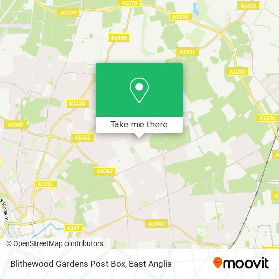 Blithewood Gardens Post Box map