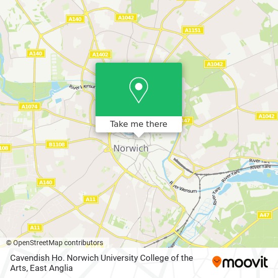 Cavendish Ho. Norwich University College of the Arts map