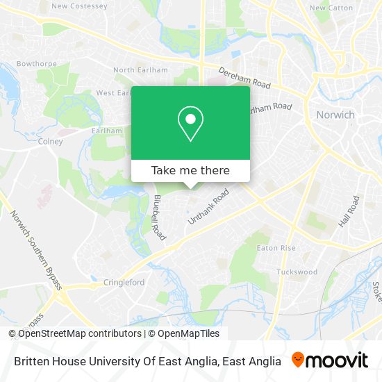 Britten House University Of East Anglia map