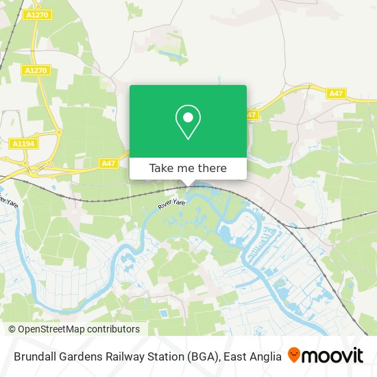 Brundall Gardens Railway Station (BGA) map