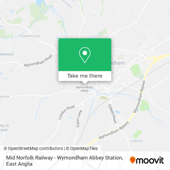 Mid Norfolk Railway - Wymondham Abbey Station map