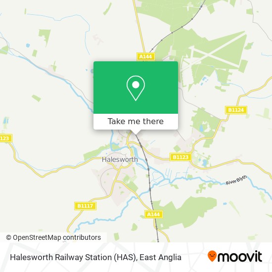Halesworth Railway Station (HAS) map