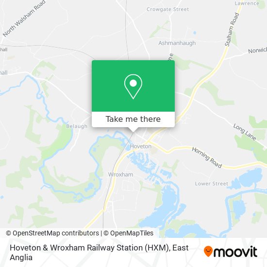 Hoveton & Wroxham Railway Station (HXM) map