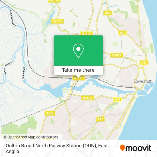 Oulton Broad North Railway Station (OUN) map