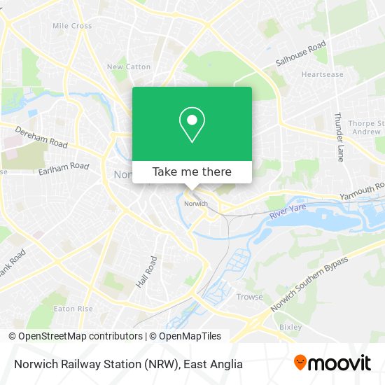 Norwich Railway Station (NRW) map