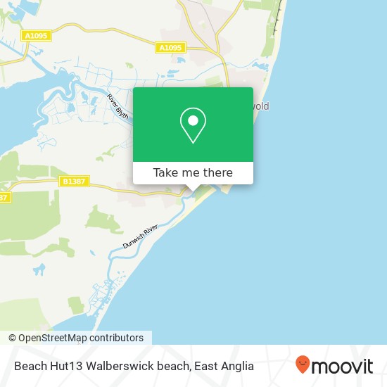 Beach Hut13 Walberswick beach map
