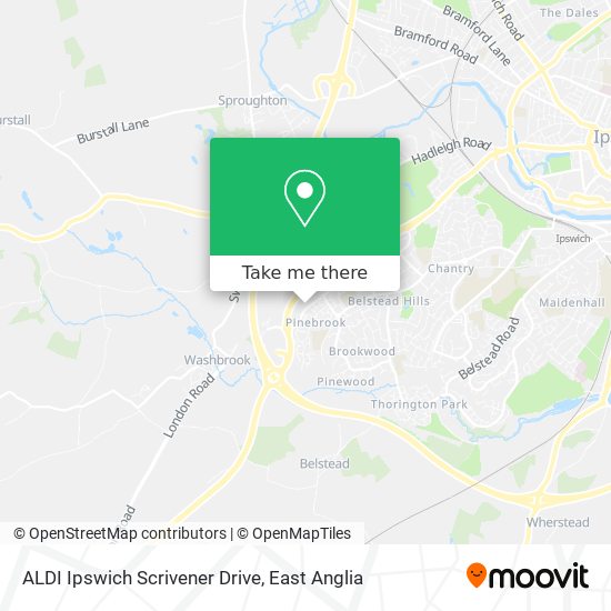 ALDI Ipswich Scrivener Drive map