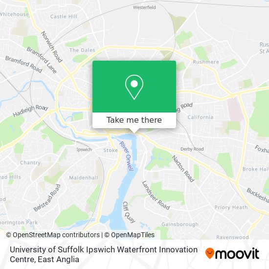 University of Suffolk Ipswich Waterfront Innovation Centre map