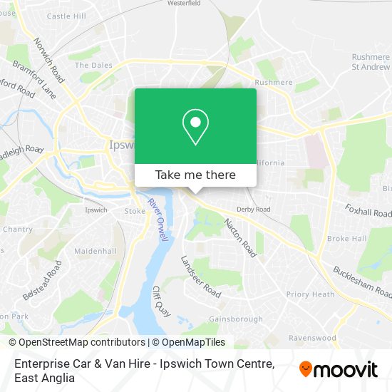 Enterprise Car & Van Hire - Ipswich Town Centre map