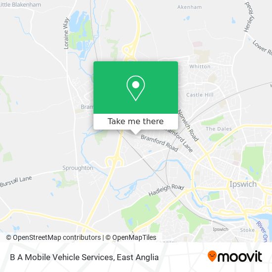 B A Mobile Vehicle Services map