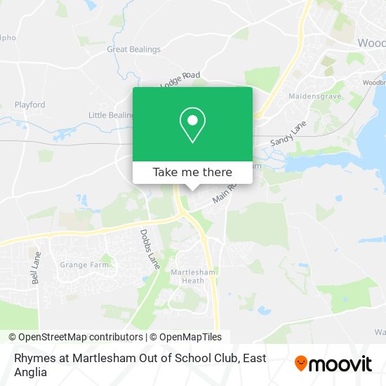 Rhymes at Martlesham Out of School Club map