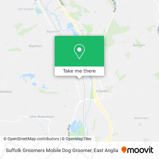 Suffolk Groomers Mobile Dog Groomer map