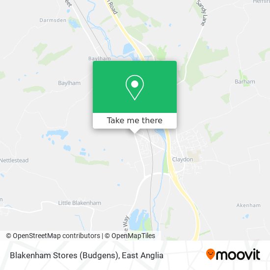 Blakenham Stores (Budgens) map