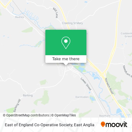 East of England Co-Operative Society map