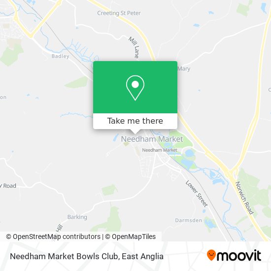 Needham Market Bowls Club map