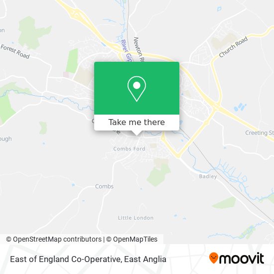 East of England Co-Operative map