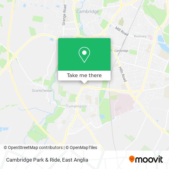 Cambridge Park & Ride map