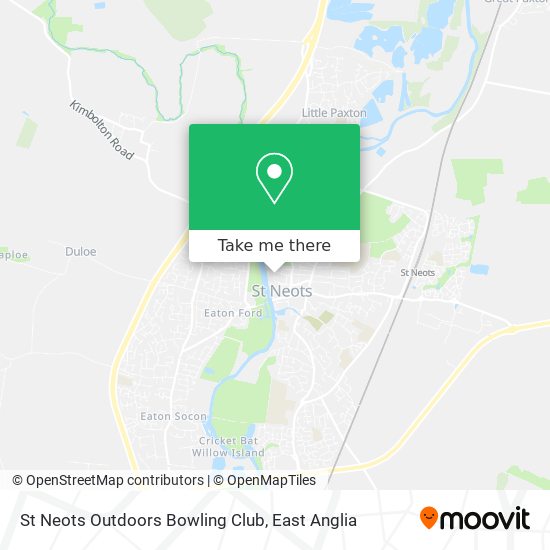 St Neots Outdoors Bowling Club map