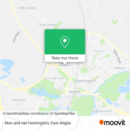 Man and van Huntingdon map