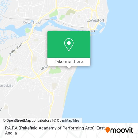 P.A.P.A.(Pakefield Academy of Performing Arts) map