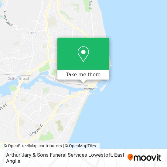 Arthur Jary & Sons Funeral Services Lowestoft map